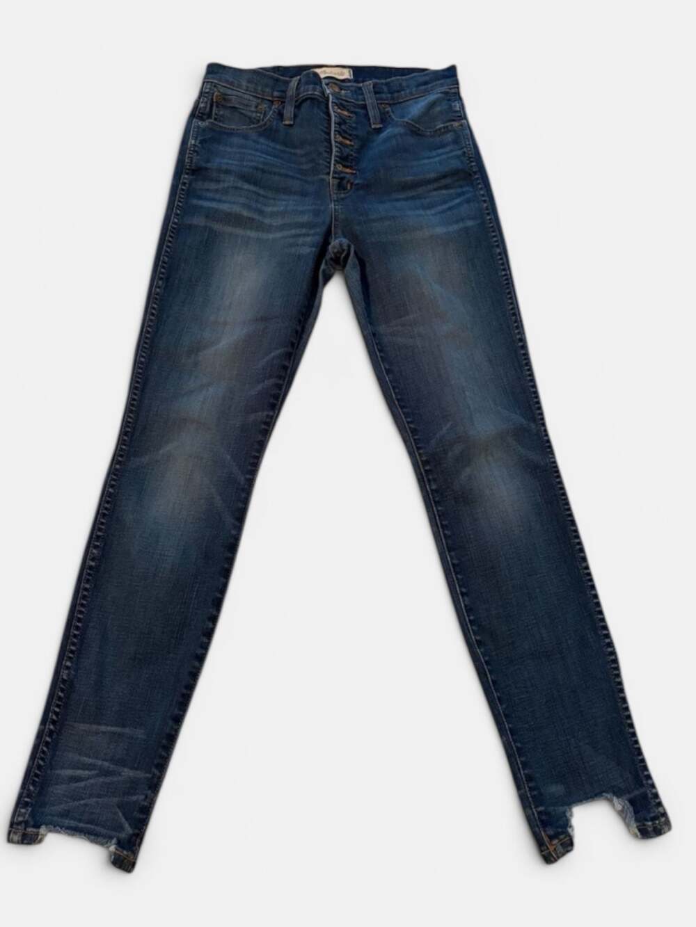 Madewell 10" HighRise Skinny Jeans in Button-Front Addition Edition Chew Hem 28